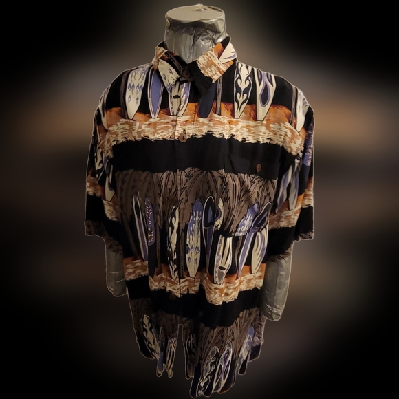 Aloha Hut Hawaii Hawaiian Shirt Medium w Surfboards - Picture 6 of 6